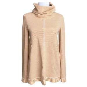 ANTHROPOLOGIE MAEVE Tai Striped Bell Sleeve Oversized Cowl Jersey Tunic Top XS